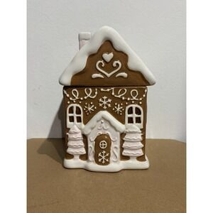 Peppermint & Pine Pink Christmas Gingerbread House Ceramic Cookie‎ Jar - FLAWS